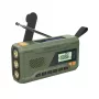 Nešiojamasis FM radijas MANTA RDI401G su saulės baterija, dinaminiu įkrovikliu, 4000–4500 mAh baterija, 5V USB išėjimu, 3W, žibintuvėlis