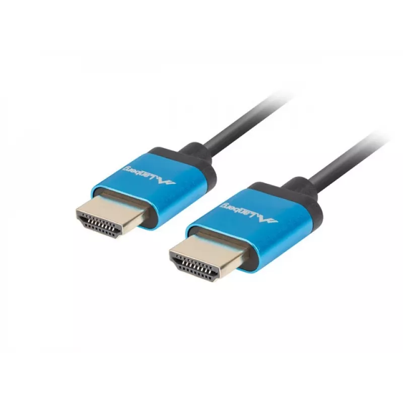 HDMI laidas LANBERG CA-HDMI-22CU-0018-BK 1,8 m — HDMI Type A į A, HDMI 2.0, 18 Gbit/s, ARC, paauksuoti kontaktai