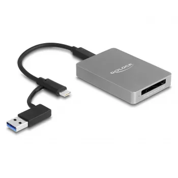 DeLOCK USB Type-C Card Reader skaitytuvas CFexpress XQD Aliuminis Pilka 10000 Mbit/s