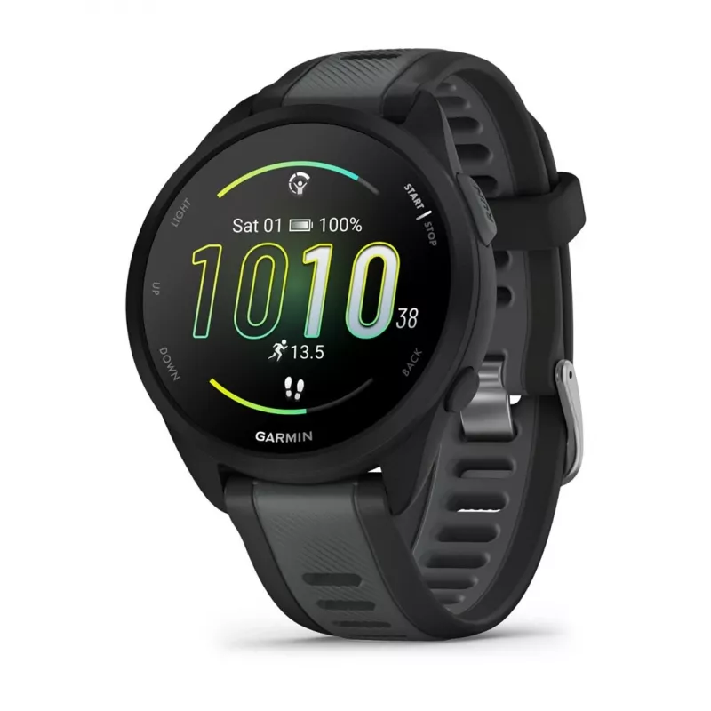 Garmin Forerunner 165 Music - Juoda - Sportinis laikrodis su dirželiu - Silikonas - Tamsiai pilka - Riešo dydis: 126-203 mm - Ekranas 3 cm (1.2) (010-02863-30)