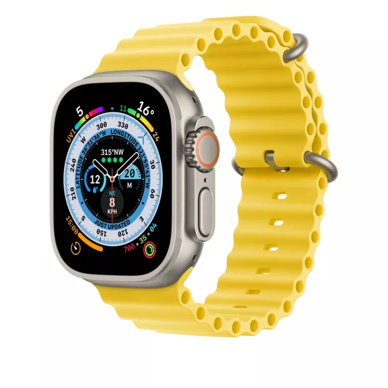 Apple MQED3ZM/A dirželis išmaniesiems priedams, geltonas fluoroelastomeras