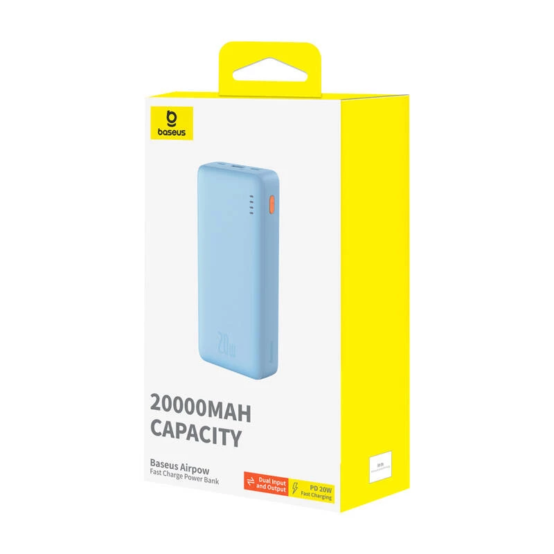 Baseus Airpow ličio polimero (LiPo) 20000 mAh mėlyna