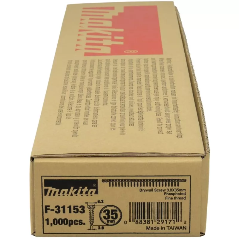 MAKITA JUOSTA SU VARŽTAIS 3,9x35mm /1000 vnt. VID. METALO G/G PLOKŠTĖS
