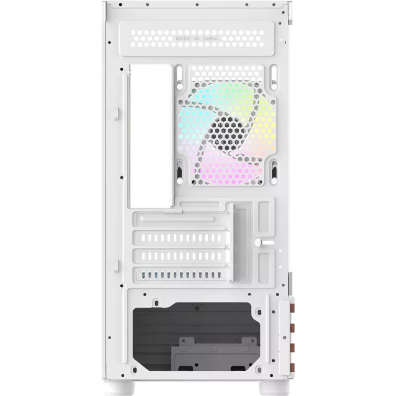 PC Micro Tower korpusas THERMALTAKE View 170 WS ARGB Snow — Micro ATX, baltas, 2x120mm šone, 1x120mm gale, PSU apačioje, palaiko 2.5 colio/3.5 colio
