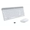 Logitech Slim Wireless Combo MK470 - Klaviatūros ir pelės rinkinys - Belaidis - 2,4 GHz - Ispanų - Šviesiai balta (920-009199)