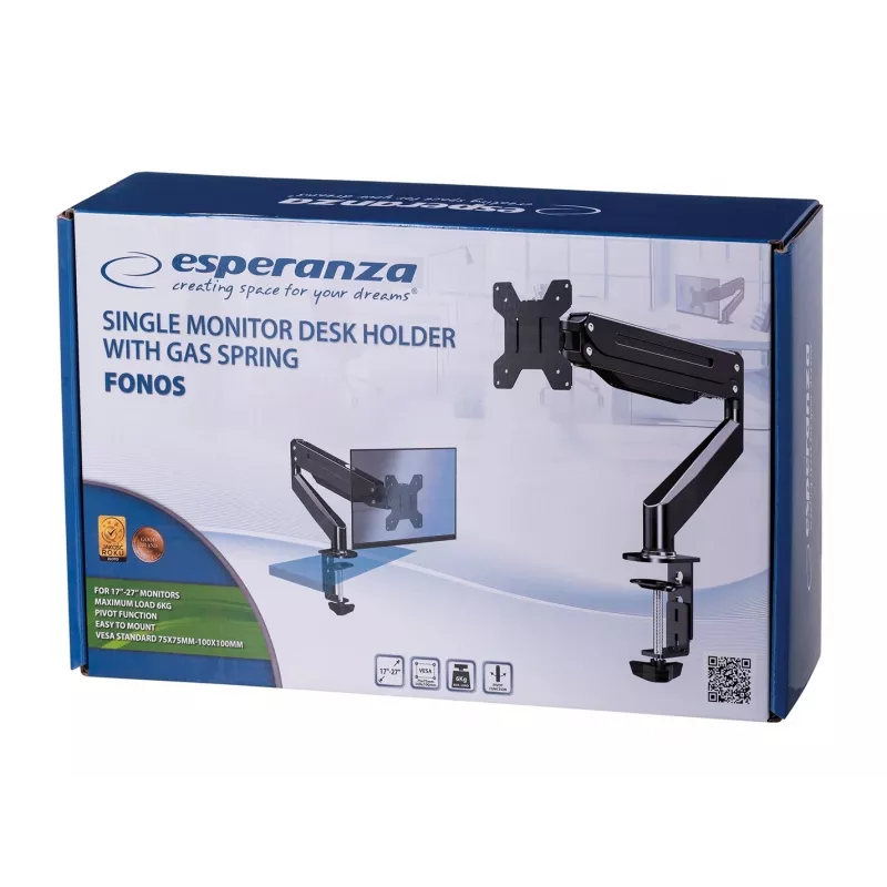 Esperanza ERW019 monitoriaus laikiklis / stovas 68,6 cm (27) stalui Juodas