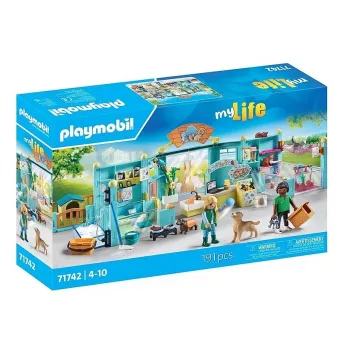 PLAYMOBIL žaidimų rinkinys My Life 71742 Gyvūnų viešbutis su figūrėlėmis – žaidimų rinkinys su viešbučio pastatu ir gyvūnų figūrėlėmis