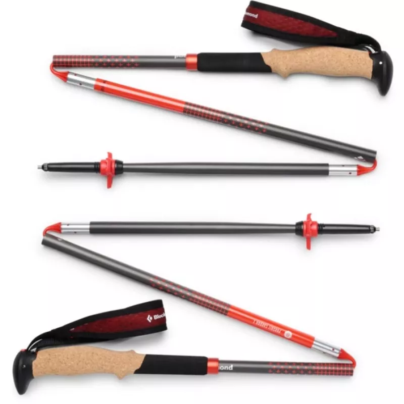 Trekking Poles Pursuit Carbon Z, Fitneso priemonė, antracitinė / oranžinė, 1 pora, 115 cm