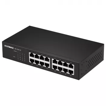 Edimax GS-1016 V2 tinklo komutatorius valdomas Gigabit Ethernet (10/100/1000) juodas