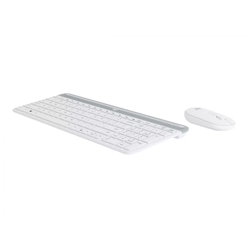 Logitech Slim Wireless Combo MK470 - Klaviatūros ir pelės rinkinys - Belaidis - 2,4 GHz - Ispanų - Šviesiai balta (920-009199)