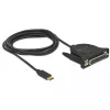 Lygiagretusis kabelis DeLOCK 62980 juodas 1.8 m