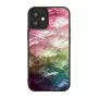 Apsauginis telefono dėklas iKins, skirtas Apple iPhone 12 mini — vandens gėlių dizainas, juodas