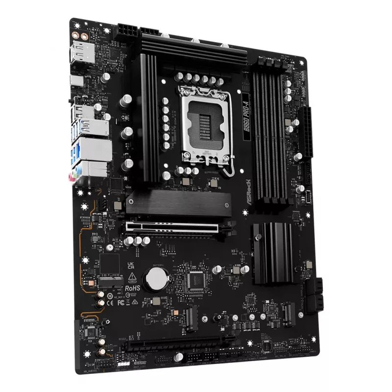 Pagrindinė plokštė ASRock B860 Pro-A — Intel B860 ATX, LGA 1851, DDR5, 4x DIMM, 256GB, 2.5Gb LAN, 1x M.2, 4x SATA III