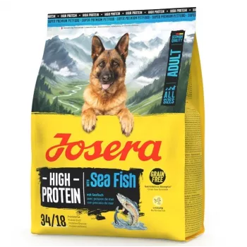 Sausas šunų maistas JOSERA High Protein Adult Sea Fish 3 kg — aukšto baltymų kiekio formulė suaugusiems šunims su jūros žuvimi