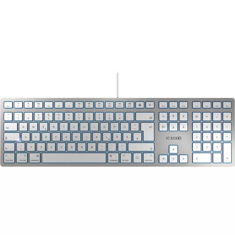 CHERRY KC 6000 plonas FOR MAC klaviatūra Office USB QWERTZ German Sidabrinė