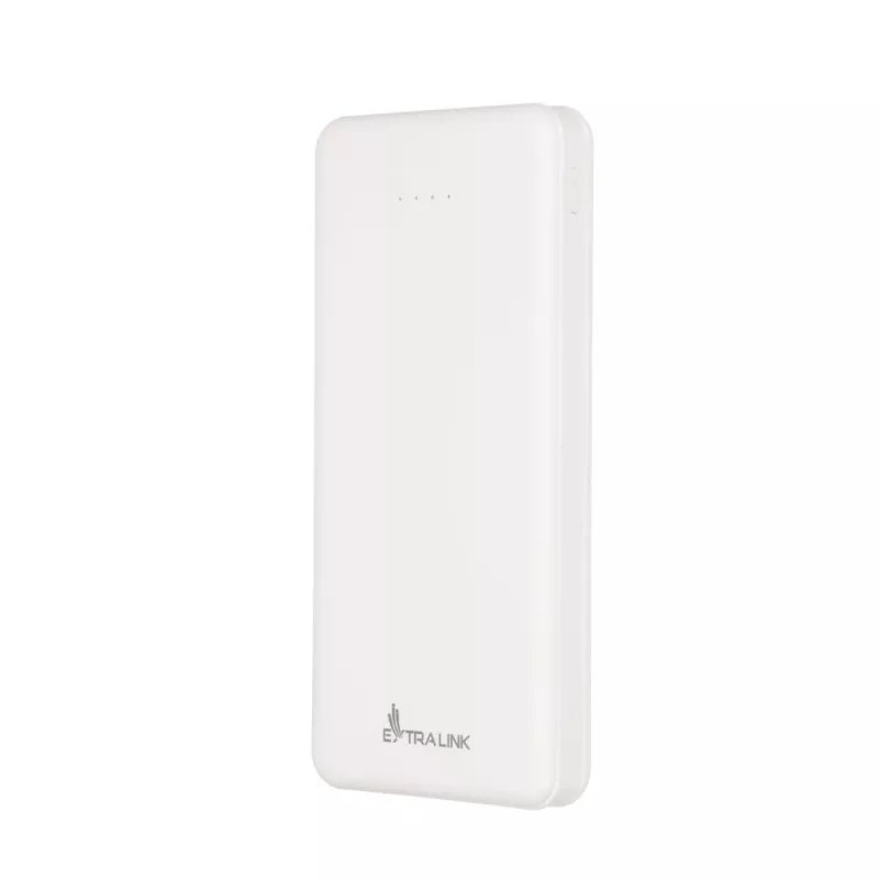 Išorinė baterija Extralink EPB-078W 10000 mAh balta, USB-C, 10 W išvestis, įkrauna iki 2 įrenginių