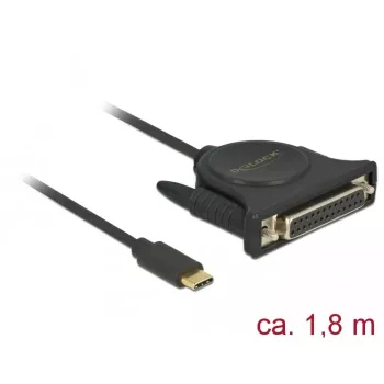 Lygiagretusis kabelis DeLOCK 62980 juodas 1.8 m