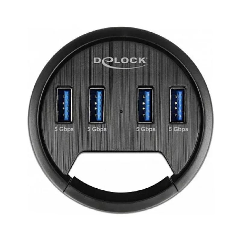 USB šakotuvas DeLOCK 64153 Type-A 5000 Mbit/s juodas