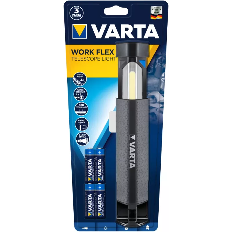 LED darbo šviestuvas Varta Work Flex juodas 250 lm IPX4