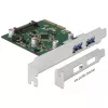 Delock PCI Express x4 plokštė su 2 išoriniais USB 3.1 Gen 2 Type-A lizdais (90298)