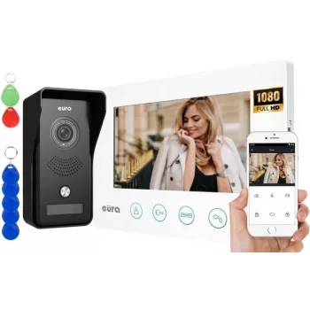 VIDEO INTERCOM EURA VDP-42A3 GAMMA+ baltas monitorius TUYA