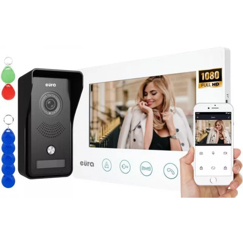 VIDEO INTERCOM EURA VDP-42A3 GAMMA+ baltas monitorius TUYA