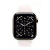 Išmanusis laikrodis „Apple Watch Series 11“ GPS + Cellular 42 mm auksinis titano korpusas, šviesiai rožinis sportinis dirželis M/L