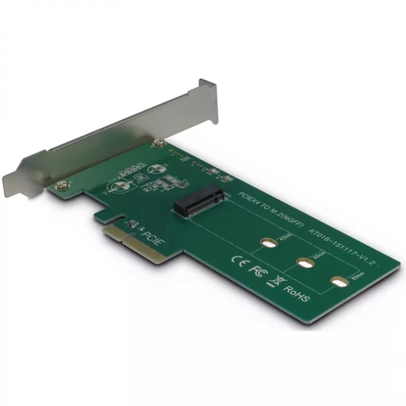 Inter-Tech KT016 PCIe adapteris M.2 PCIe diskams (diskas M.2 PCIe, pagrindinė sąsaja PCIe x4), kortelė
