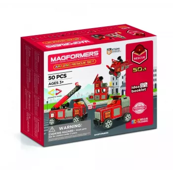 Konstrukciniai blokeliai MAGFORMERS Emergency set — magnetinis statybų rinkinys avarinėms transporto priemonėms ir scenoms