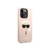 Karl Lagerfeld KLHMP14XSLKHLP iPhone 14 Pro Max 6.7 kietas dėklas šviesiai rožinis / šviesiai rožinis Silikonas Karl coliais Galvutė Magsafe