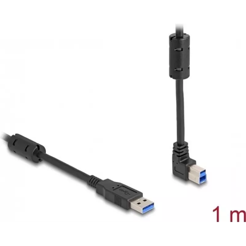 DeLOCK USB laidas Type-A kištukas į Type-B kištuką 90° kampuotas 1 m