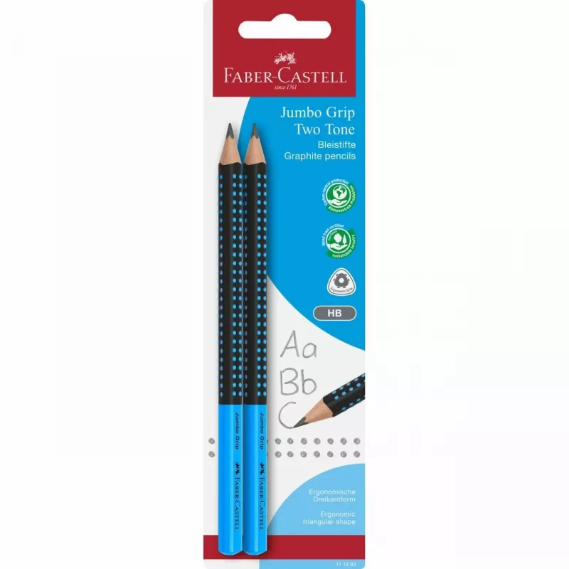 FABER-CASTELL pieštukas Jumbo Grip Two Tone 2xBS BK