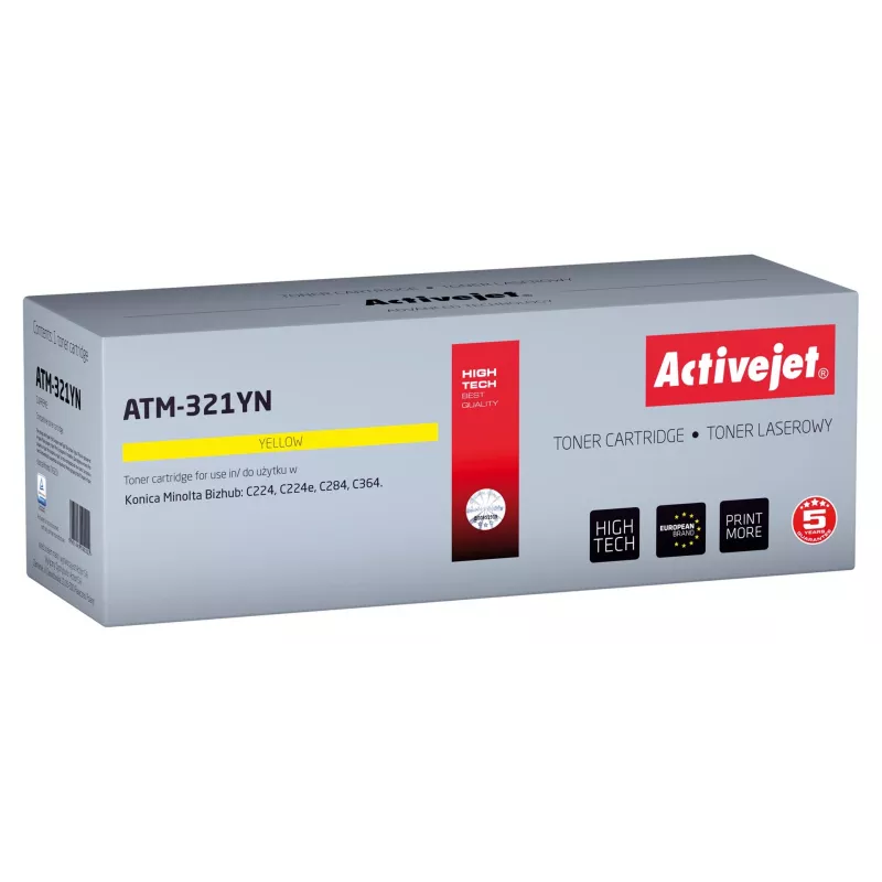 Activejet ATM-321YN dažiklis (pakaitalas Konica Minolta TN321Y; Supreme; 25,000 puslapių; geltonas)