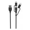 Ansmann kabelis USB to 3in1 120cm Juoda Micro-USB B