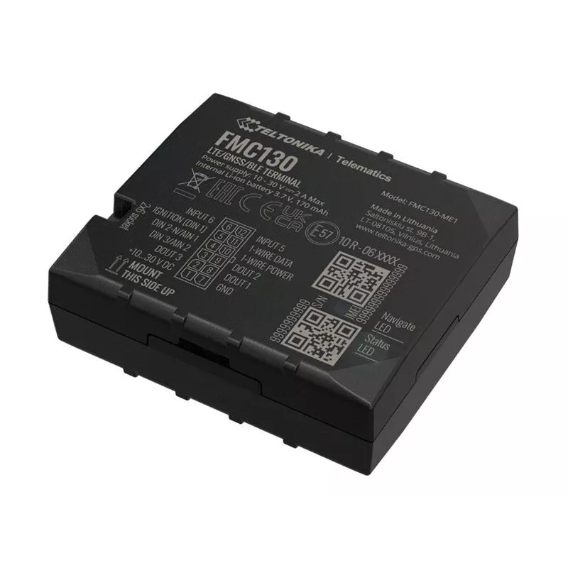 GPS seklys Teltonika FMC130 automobiliui juodas 2,4 GHz Wi-Fi 802.11b/g/n