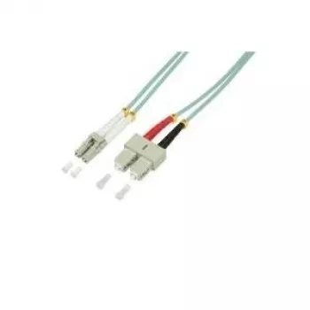 Logilink - komutacinis kabelis - LC daugiamodis (V) - SC daugiamodis (V) - 50 cm - šviesolaidinis - 50/125 mikrometrų - OM3 - be halogenų - akvamarinas (FP3LS00)