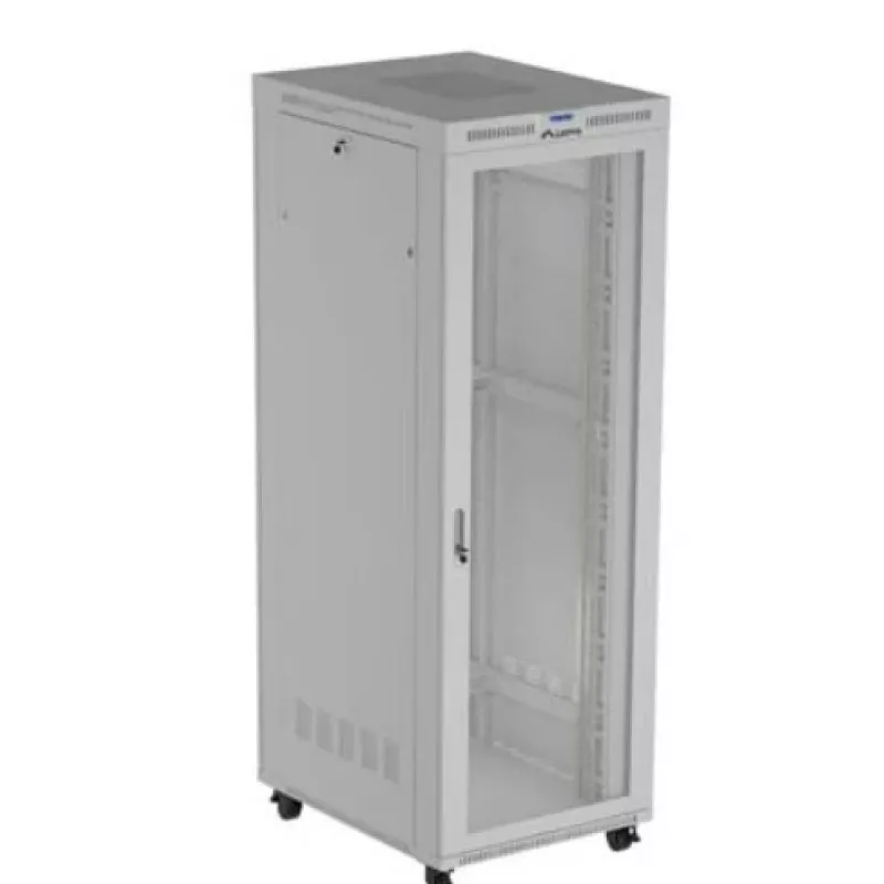 19 inch Rack Cabinet LANBERG FF01-8047-23SL 47U 800x1200 mm Pilka Perforated Doors