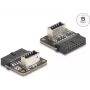 DeLOCK 67239 kabelio jungties adapteris 19 kontaktų USB USB Type-E juodas nerūdijantis plienas