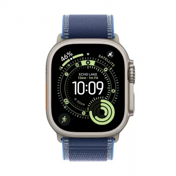 Apple Watch Ultra 3 GPS + Cellular 49mm natūralus titano korpusas su mėlyna/ryškiai mėlyna Trail kilpa - S/M | Apple