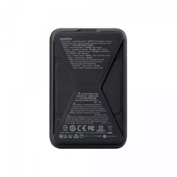 ADATA PR100-12BK išorinė baterija Ličio polimerų (LiPo) 10000 mAh Belaidis įkrovimas Juoda
