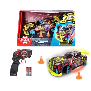 Radijo bangomis valdomas automobilis Dickie Tornado Drift RTR 2.4 GHz – paruoštas važiuoti driftinis automobilis