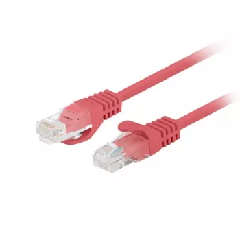 Tinklo kabelis LANBERG PCF6-20CC-0025-R Cat6 U/UTP RJ-45 – RJ-45 0,25 m raudonas, CCA, 250 MHz