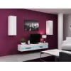 TV staliukas cama meble VIGO NEW 30/180/40, balta blizgi viršutinė dalis, medienos drožlių plokštė, 1800×400×300 mm