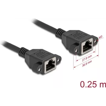 Tinklo kabelis DeLOCK 90782 Juodas 0,25 m Cat6a S/FTP
