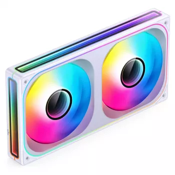 JONSBO ZB-240W 2x120mm ARGB PWM korpuso ventiliatoriai - balti