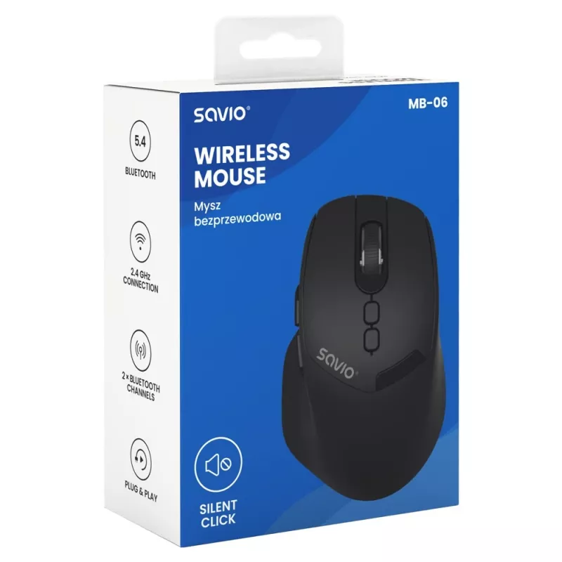 Savio MB-06 pelė universali abiem rankoms tinkama Bluetooth 3800 DPI