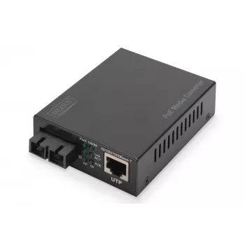 Digitus Gigabit PoE medijos keitiklis, RJ45 / SC, SM, PSE
