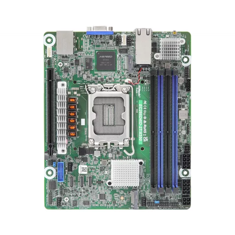ASRock EC266D4ID-2T/X550 pagrindinė plokštė Intel C266 LGA 1700 mini ITX