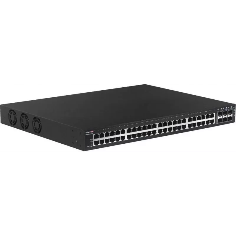 Edimax 54 prievadų Gigabit PoE+ Web Smart komutatorius ilgiems atstumams su 6 SFP+ 10G prievadais