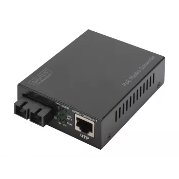 Digitus Gigabit PoE medijos keitiklis, RJ45 / SC, SM, PSE